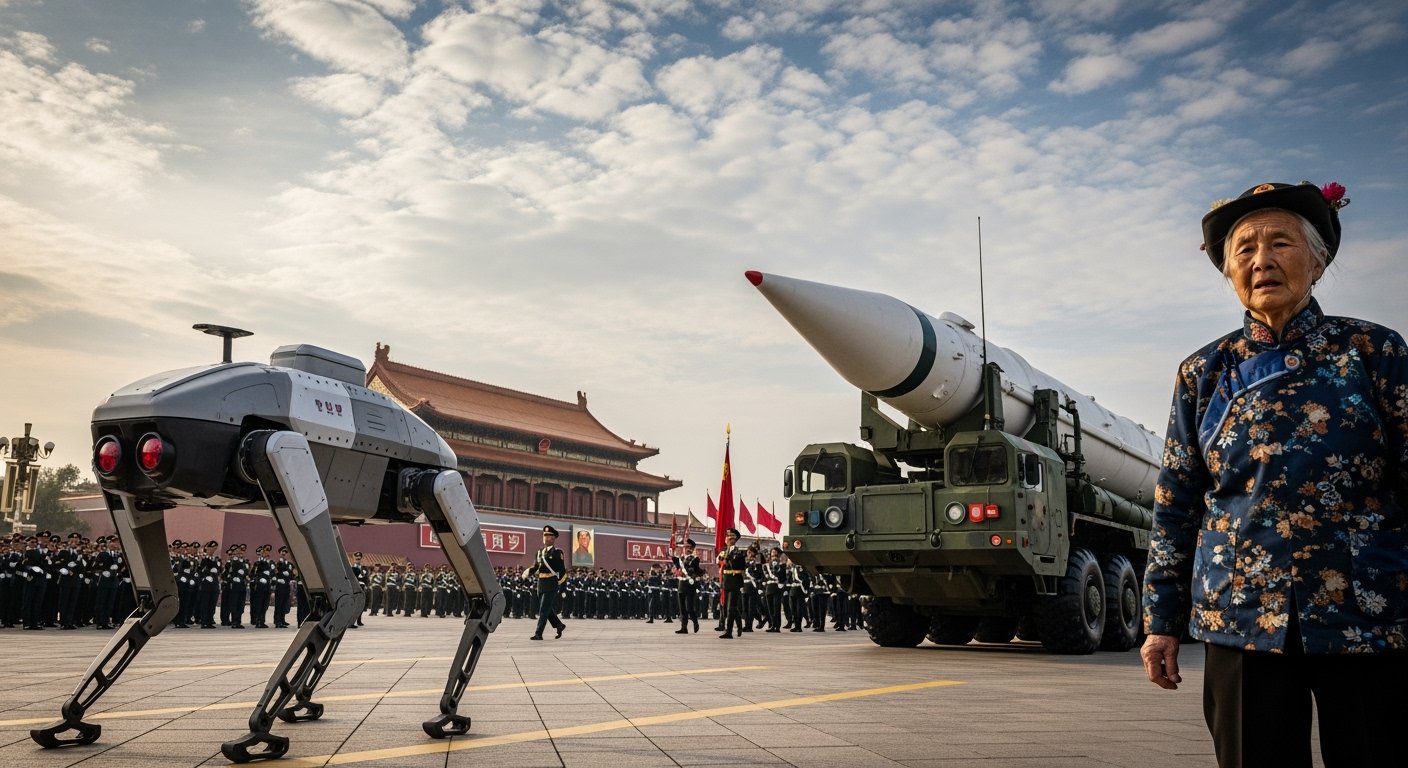「核三位一體」與「機器狼」亮相，中國閱兵展示大批武器裝備。