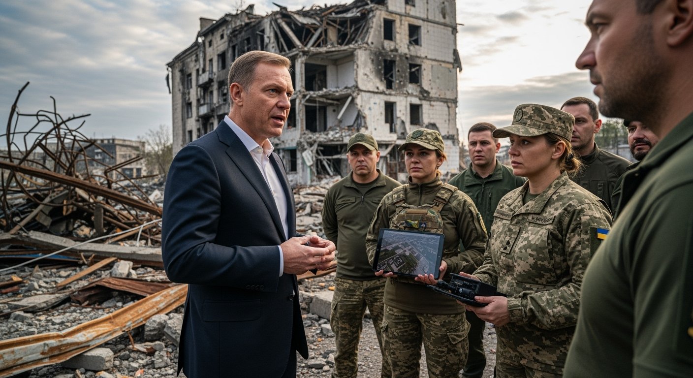 「黑水公司」創辦人兼 MAGA 信徒艾瑞克·普林斯（Erik Prince）在烏克蘭推銷其服務。